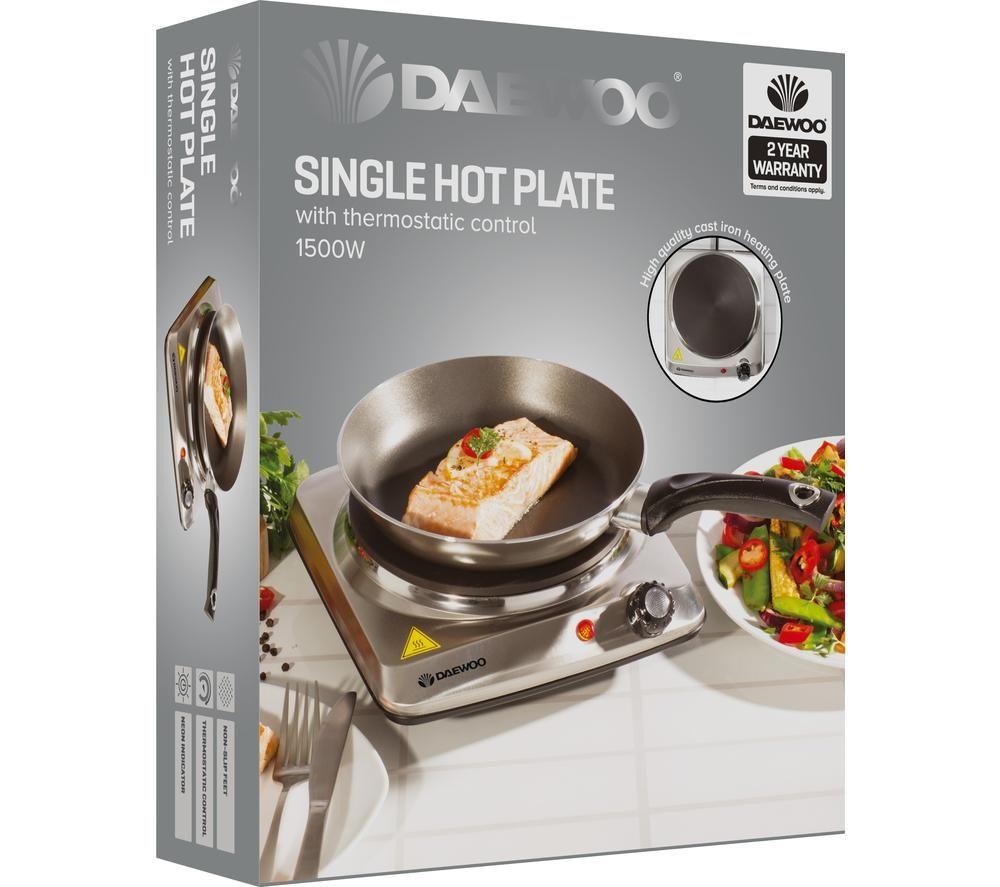 DAEWOO SDA1731 Single Electric Hot Plate - Silver image number 6 of 7