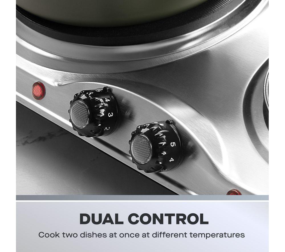 DAEWOO SDA1732 Double Electric Hot Plate - Silver image number 4 of 5