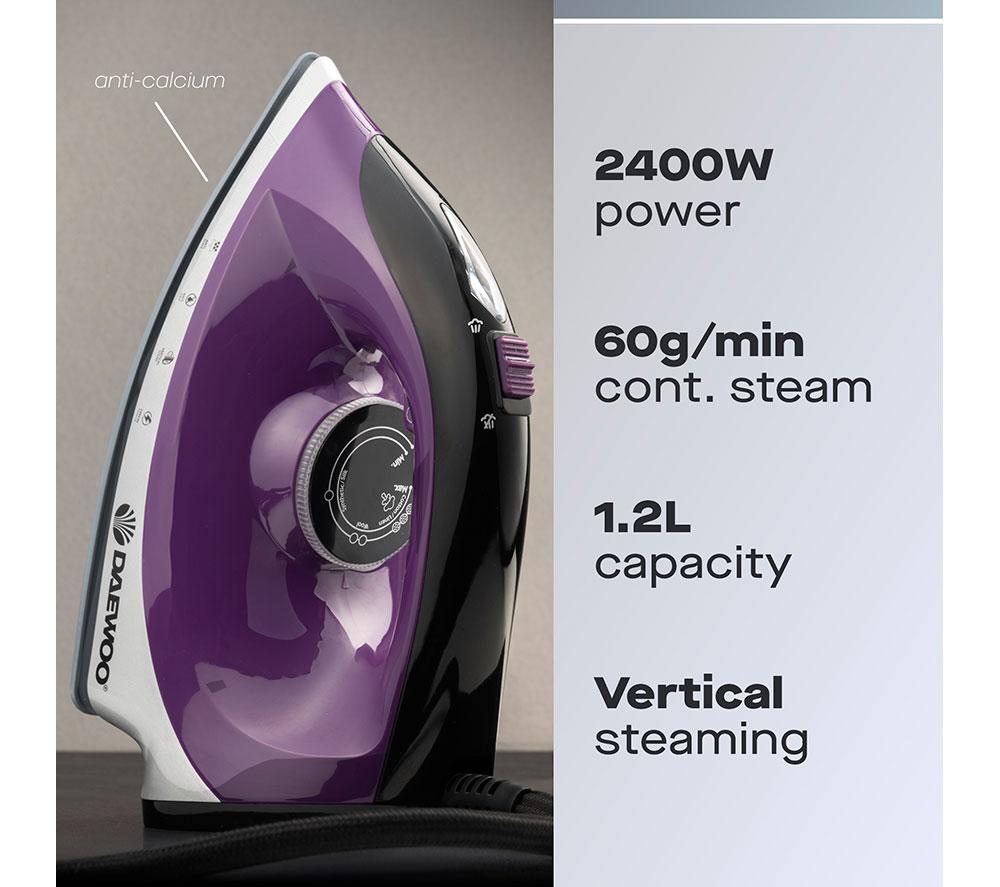 DAEWOO SDA1589 Steam Generator Iron - Black & Purple image number 2 of 7
