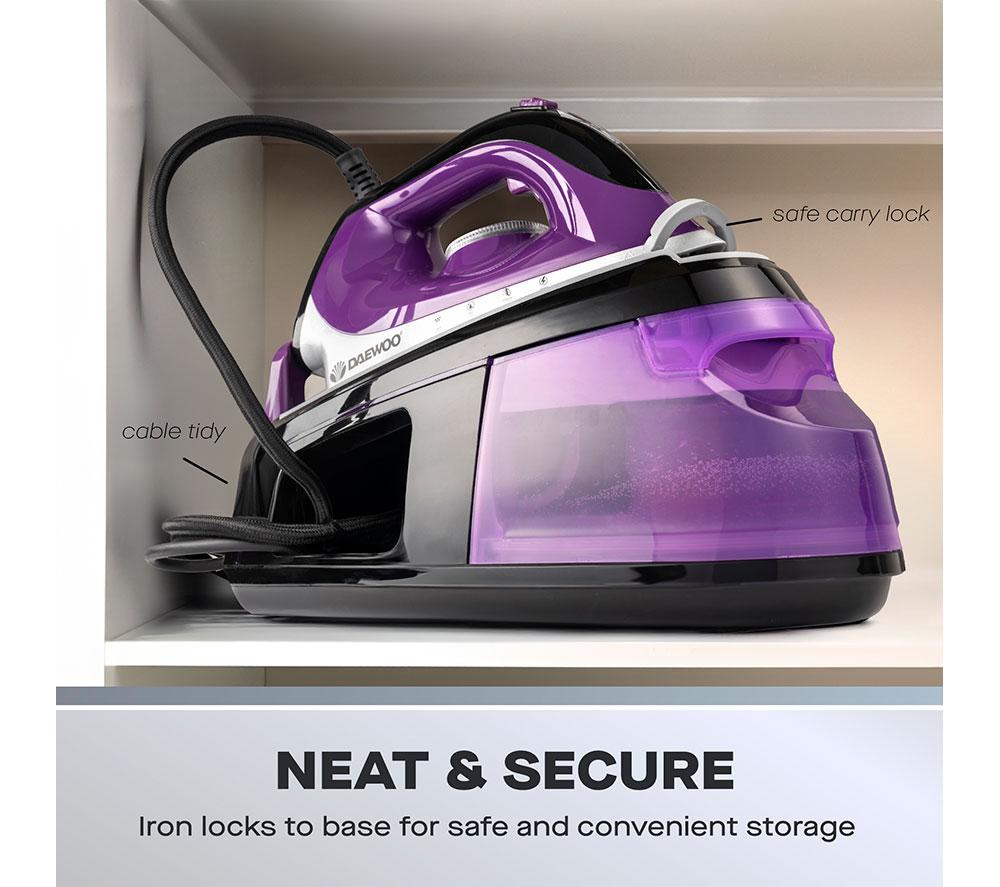 DAEWOO SDA1589 Steam Generator Iron - Black & Purple image number 5 of 7
