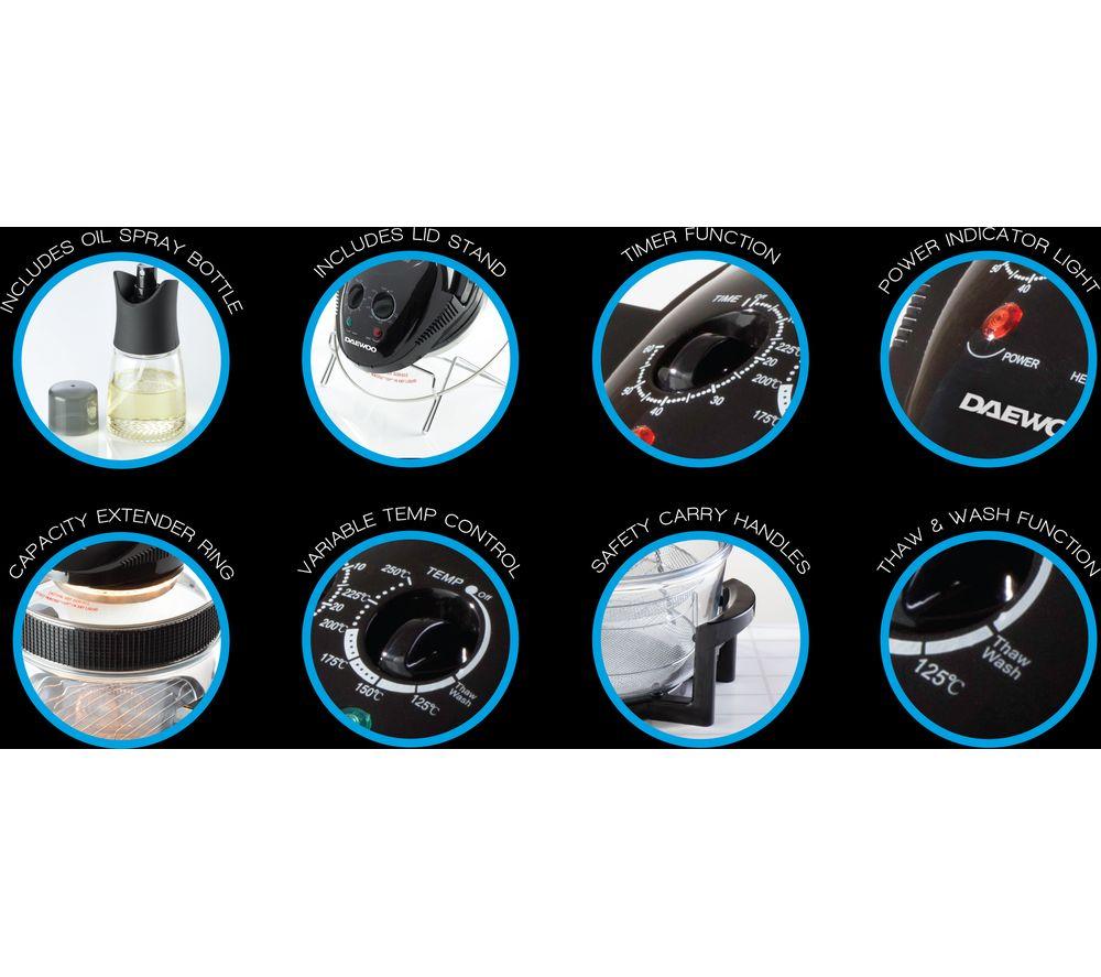 DAEWOO SDA2907 Deluxe Halogen Air Fryer - Black image number 13 of 14