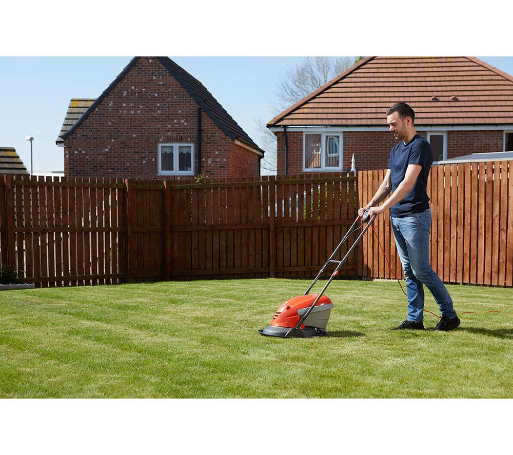 FLYMO HoverVac 250 Corded Hover Lawn Mower - Orange & Grey image number 5 of 8