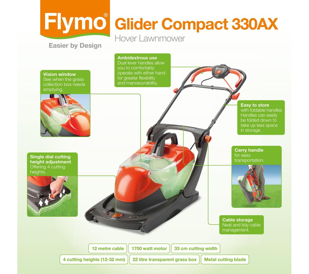 Flymo glider compact on sale 330ax hover mower