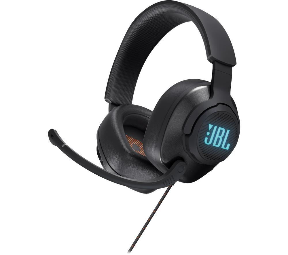JBL Quantum 400 Wired Over-Ear Gaming Headset with Microphone and RGB, Multi-Platform Compatible, in Black & Sony PlayStation DualShock 4 Controller - Black