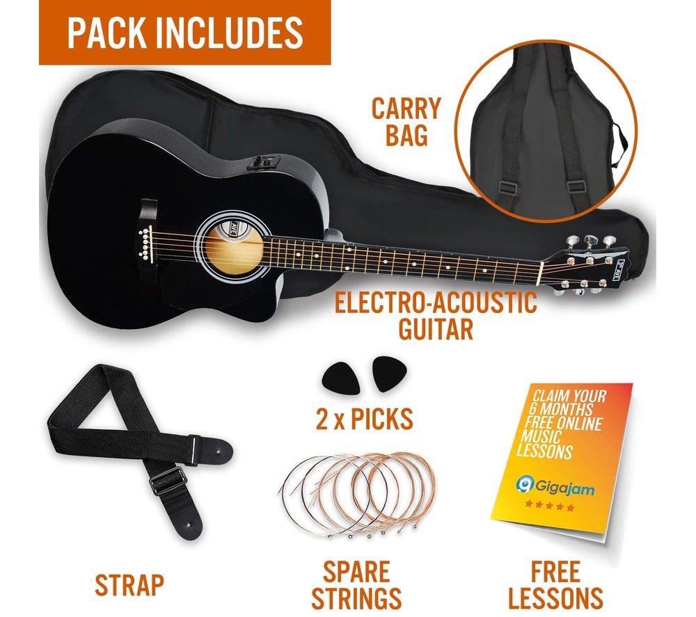 3RD AVENUE Full Size 4/4 Cutaway Electro-Acoustic Guitar Bundle - Black image number 3 of 6