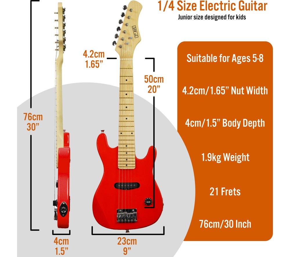 3RD AVENUE 1/4 Size Kids Electric Guitar Bundle - Red image number 2 of 6