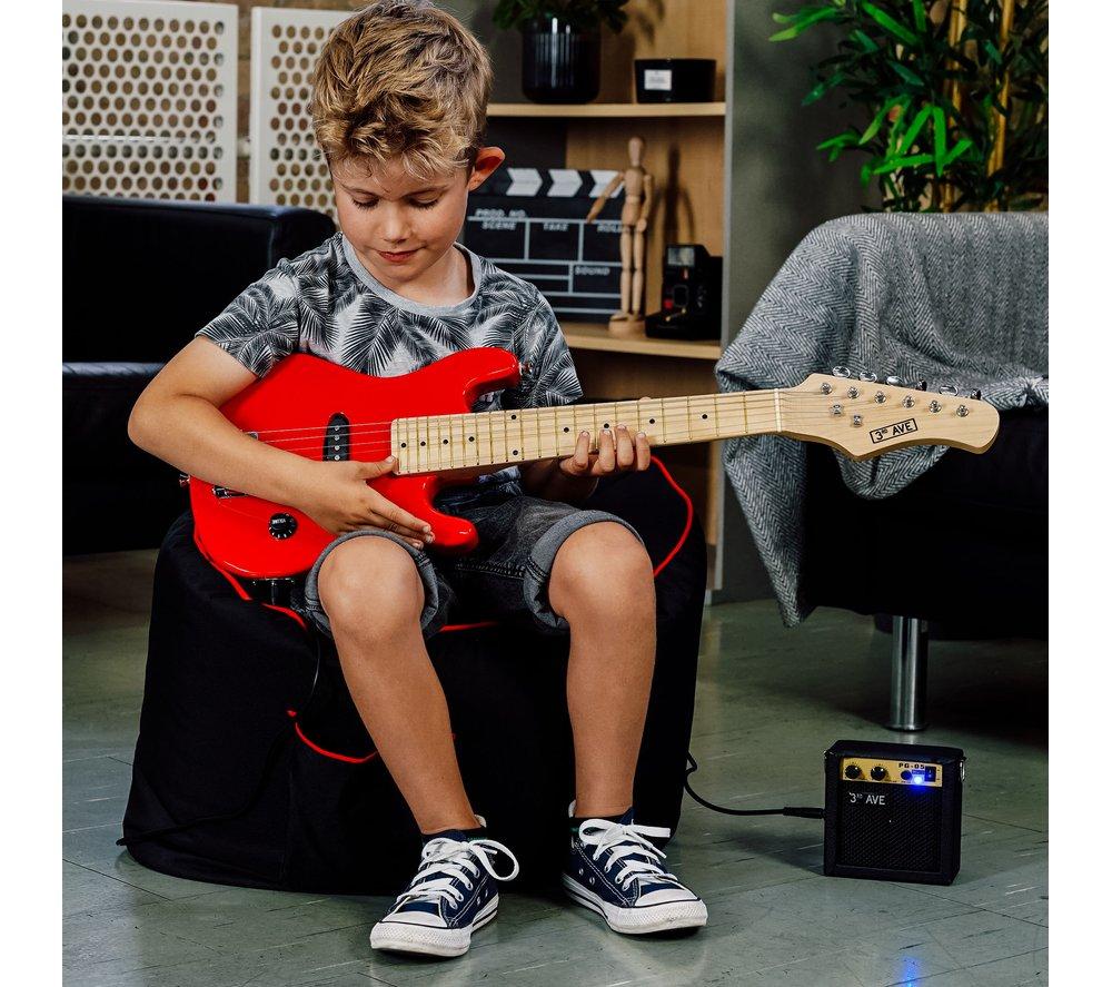 3RD AVENUE 1/4 Size Kids Electric Guitar Bundle - Red image number 5 of 6