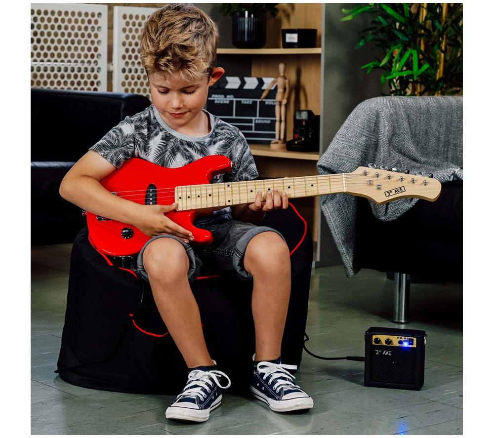3RD AVENUE 1/4 Size Kids Electric Guitar Bundle - Red image number 7 of 7