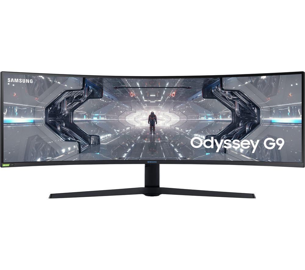 Image of SAMSUNG Odyssey G95 LC49G95TSSUXEN Quad HD 49" Curved QLED Gaming Monitor - Black & White, White,Black