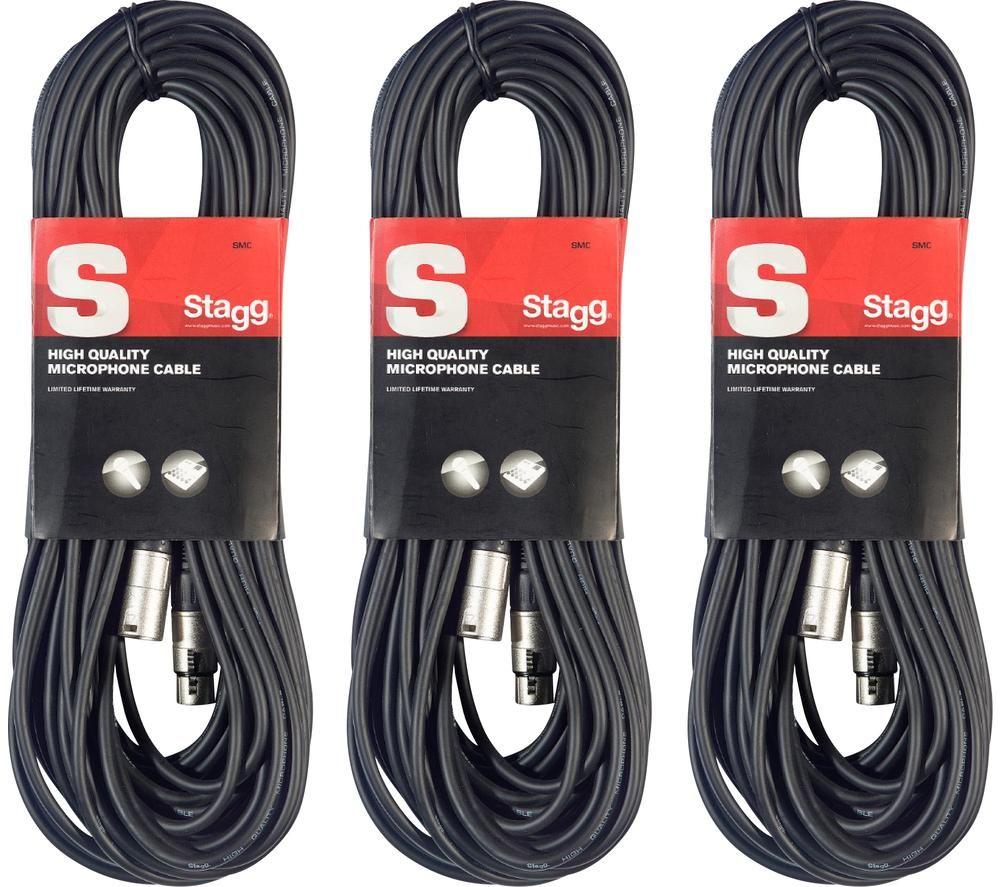 Buy STAGG SSeries SMC15 XLR Microphone Cable 15 m, Pack of 3 Currys