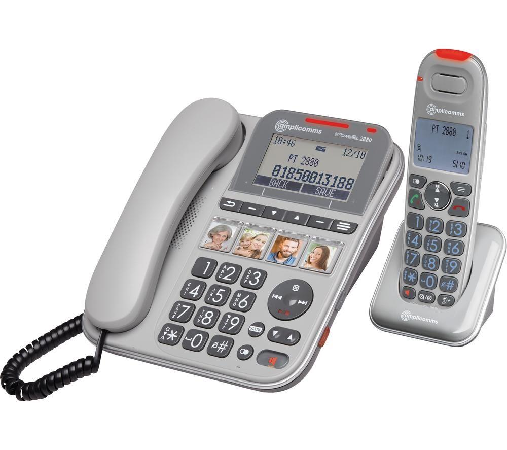 Buy AMPLICONS PowerTel 2880 Corded Phone & Cordless Extension Handset