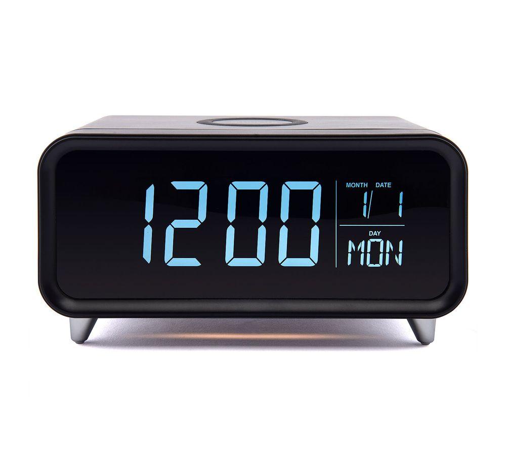 Buy GROOVE Athena Alarm Clock with Wireless Charger Black & Silver