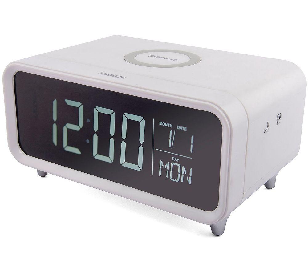 Buy GROOVE Athena Alarm Clock with Wireless Charger White Currys