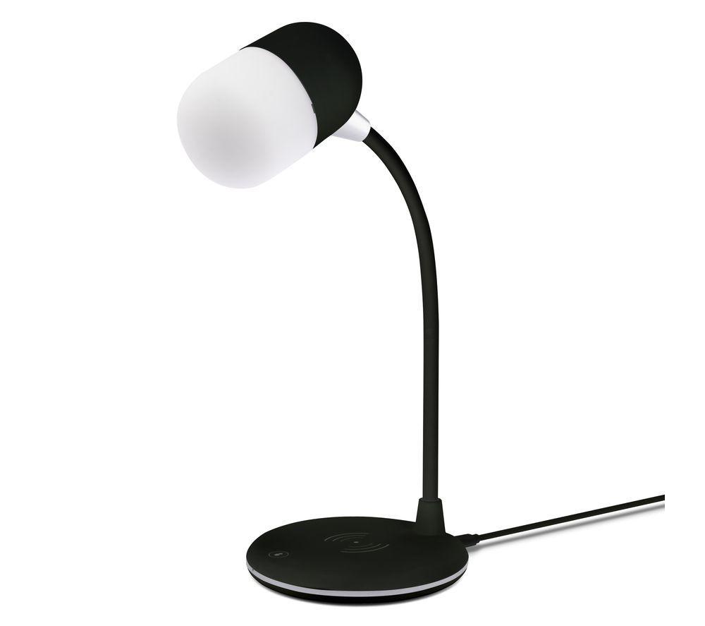Image of GROOV-E Apollo Desk Lamp with Wireless Charging Pad & Bluetooth Speaker - Black