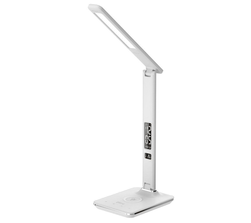 Buy GROOV-E Ares LED Desk Lamp with Wireless Charging Pad & Clock - White |  Currys