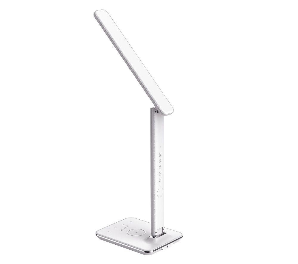 GROOV-E Ares LED Desk Lamp with Wireless Charging Pad & Clock - White image number 4 of 4