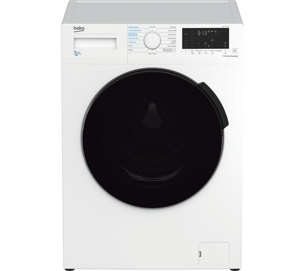 BEKO WDK742421W Bluetooth 7 kg Washer Dryer – White, White