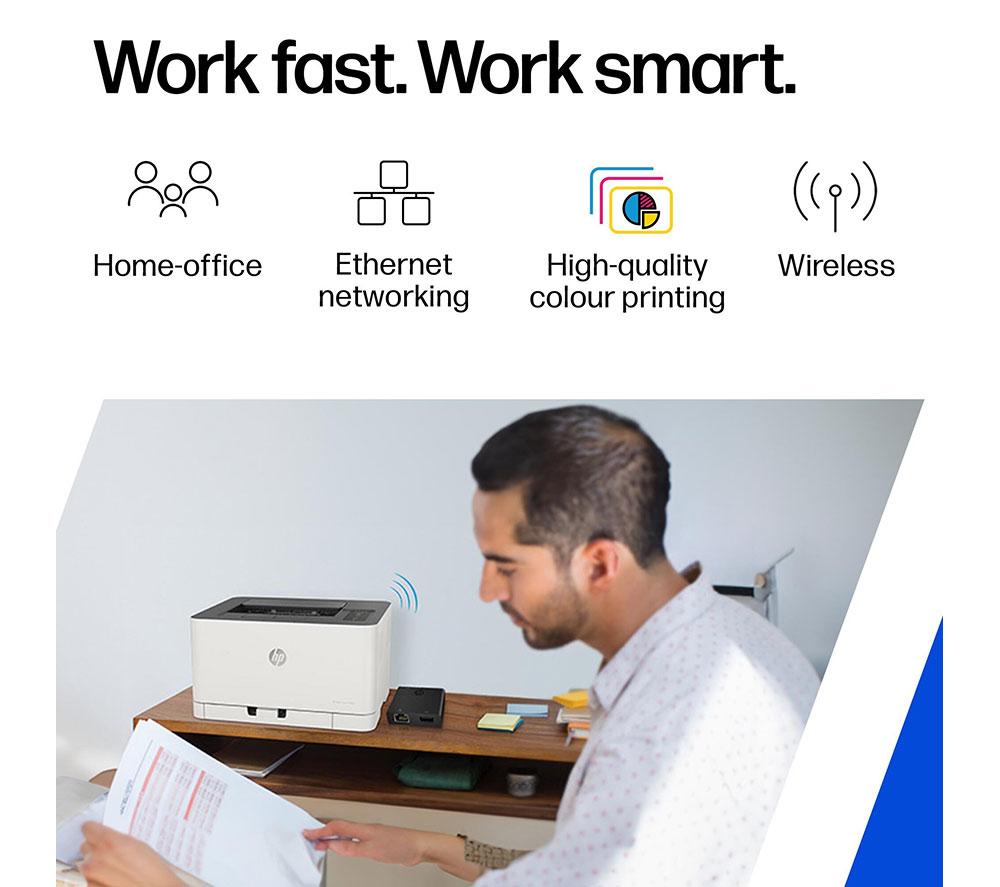 HP Colour Laser 150nw AirPrint Wireless Laser Printer image number 3 of 20