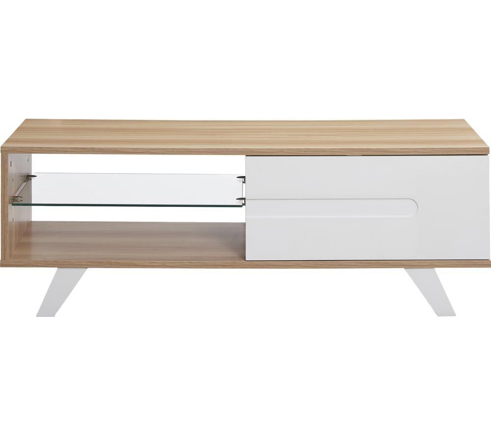 Image of TTAP Miami 1050 mm TV Stand - Light Oak, Clear,Brown,White