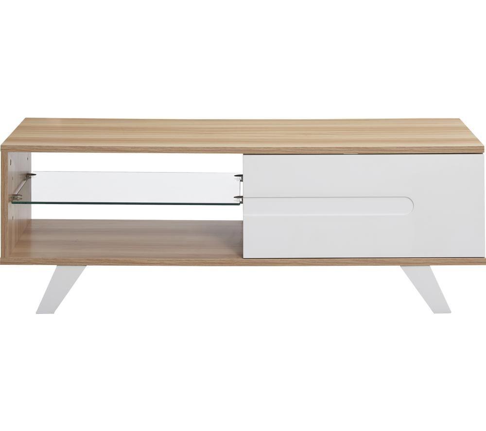 Image of TTAP Miami 1200 mm TV Stand - Light Oak, Clear,Brown,White