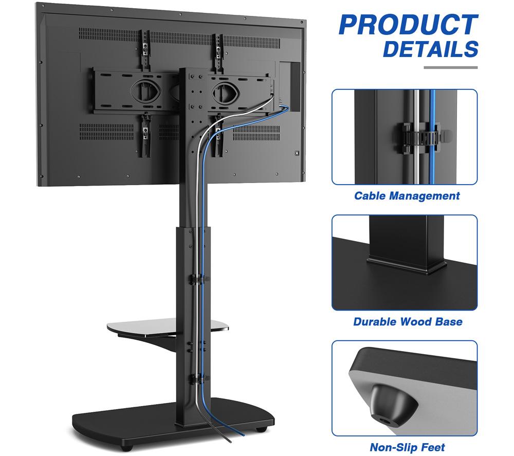TTAP FS1-BLK TV Stand with Bracket for up to 55" TVs &ndash; Black image number 4 of 7