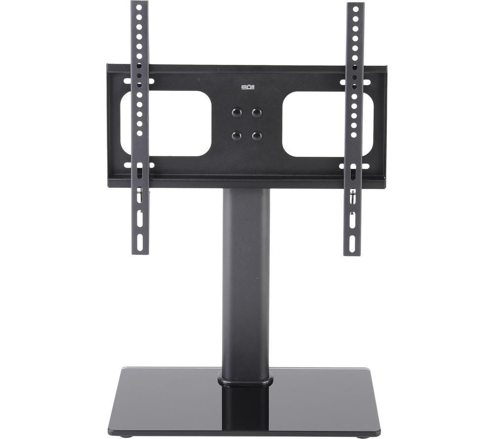 TTAP TT64F Universal Black Glass Replacement Tabletop Pedestal TV Stand for up to 60 inch TVs - Fixed