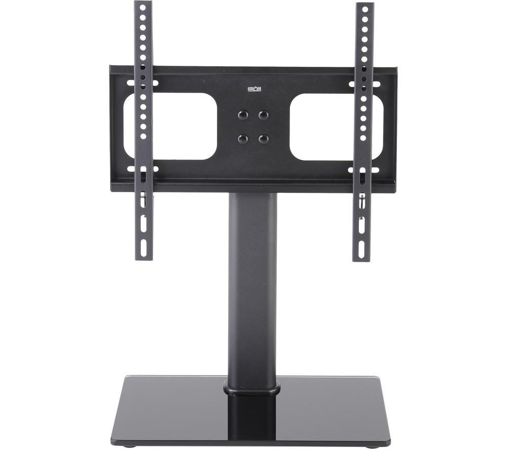 TTAP TT64F 550 mm TV Stand with Bracket - Black Glass & Metal, Black