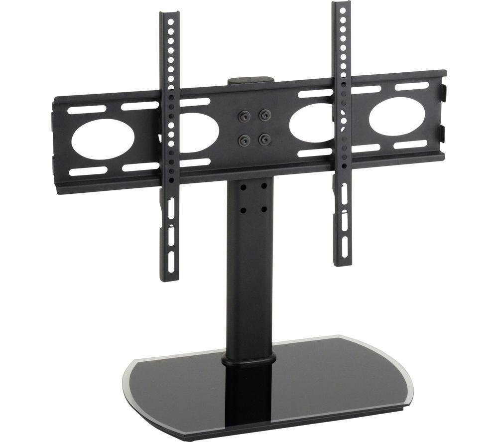 TTAP PED64F 470 mm TV Stand with Bracket - Black Glass, Black