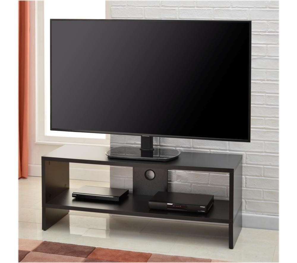 TTAP PED64F 470 mm TV Stand with Bracket for up to 60" TVs - Black Glass image number 2 of 5