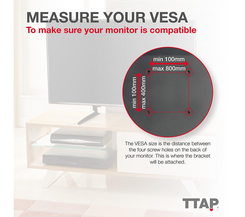 TTAP TTDUNIV-1 350 TV Stand with Bracket for up to 70" TVs - Black image number 5 of 7