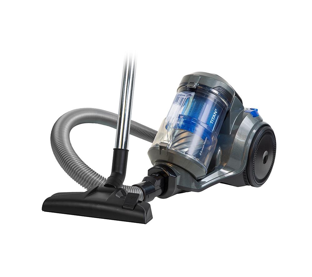Russell Hobbs Titan Rhcv4101 Cylinder Bagless Vacuum Cleaner - Grey & Blue, Blue,Silver/Grey