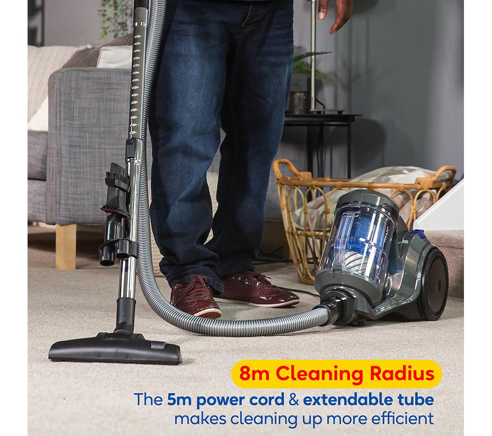 RUSSELL HOBBS Titan RHCV4101 Cylinder Bagless Vacuum Cleaner - Grey & Blue image number 9 of 10