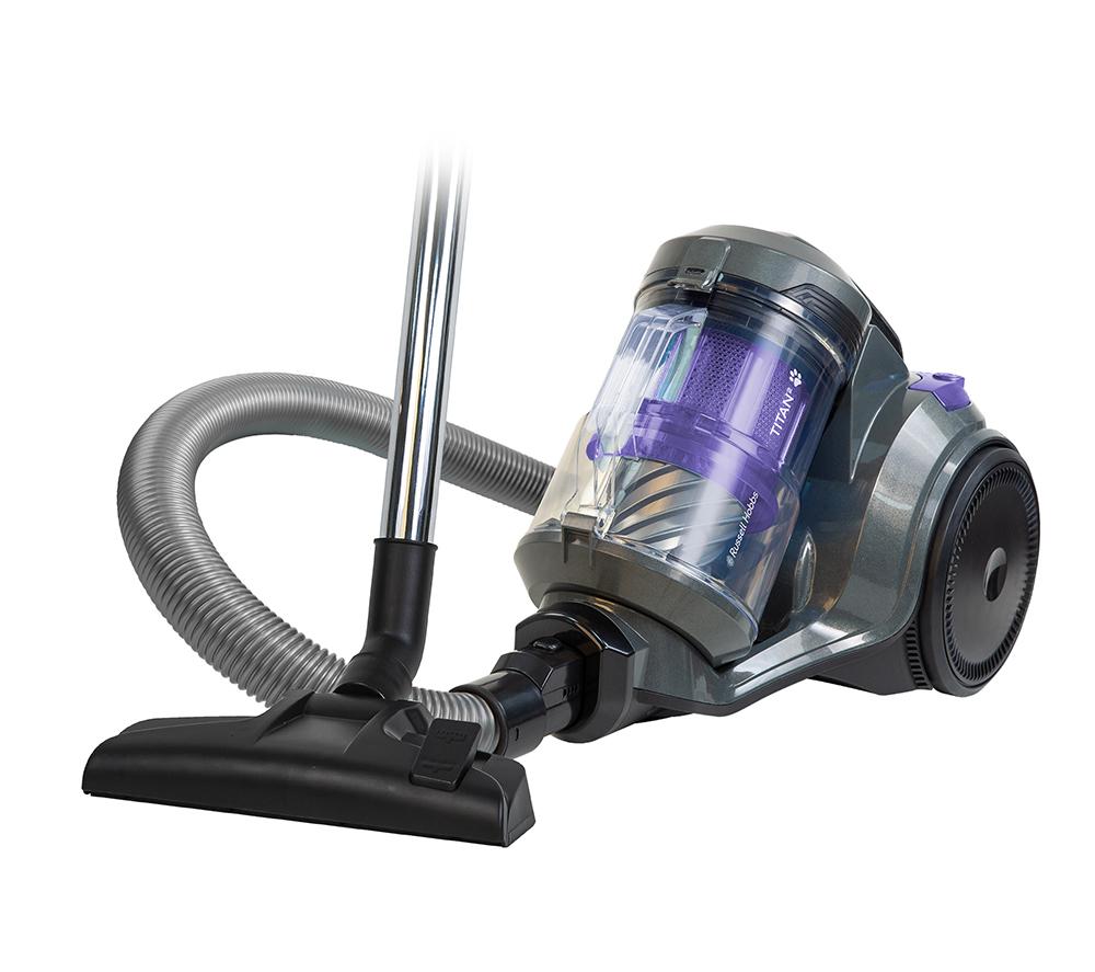 RUSSELL HOBBS Titan RHCV4601 Cylinder Bagless Vacuum Cleaner - Grey & Purple, Purple,Silver/Grey