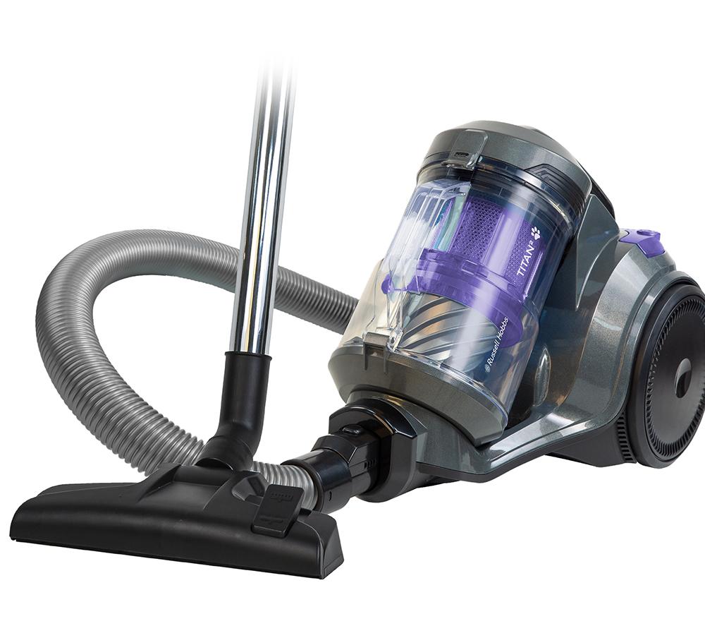 RUSSELL HOBBS Titan RHCV4601 Cylinder Bagless Vacuum Cleaner - Grey & Purple