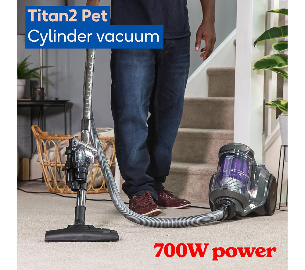 RUSSELL HOBBS Titan RHCV4601 Cylinder Bagless Vacuum Cleaner - Grey & Purple image number 2 of 11