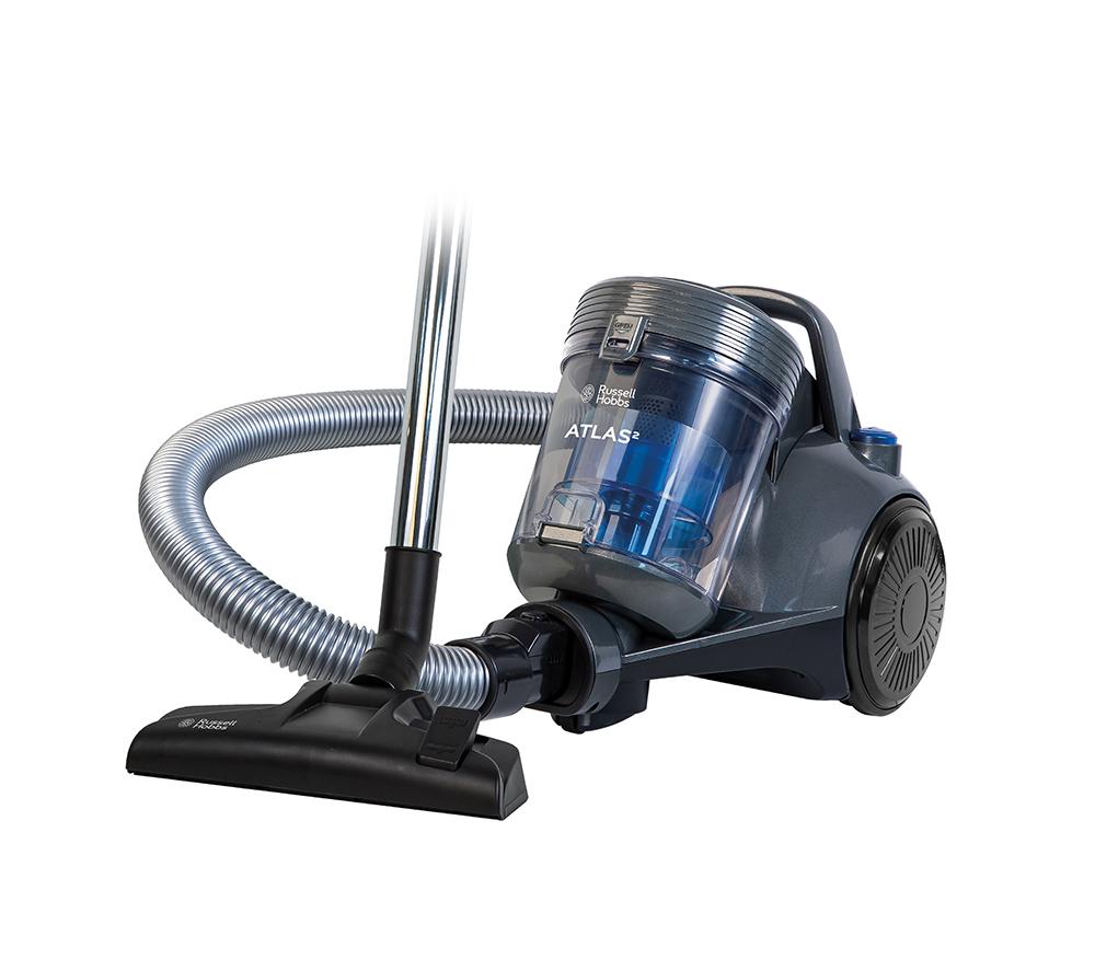 Russell Hobbs Atlas Rhcv3101 Cylinder Bagless Vacuum Cleaner - Grey & Blue, Blue,Silver/Grey
