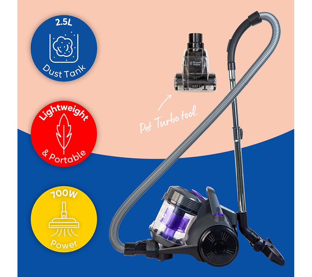 RUSSELL HOBBS Atlas2 RHCV3601 Cylinder Bagless Vacuum Cleaner - Purple & Grey image number 2 of 13