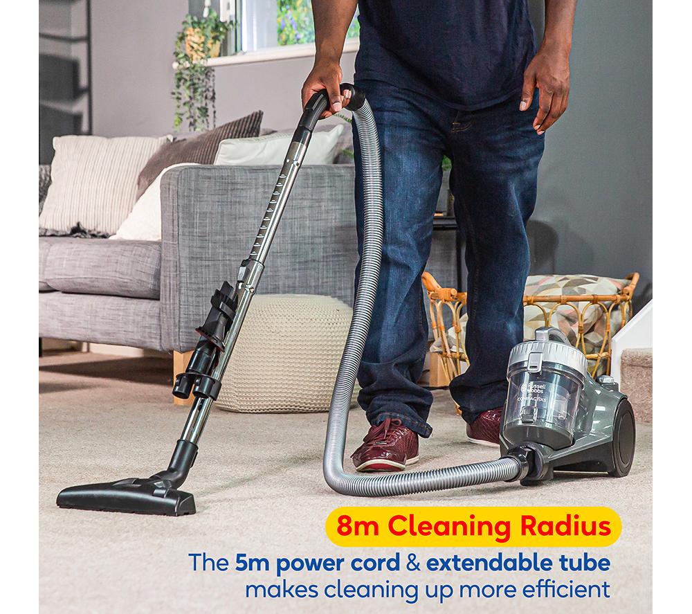 RUSSELL HOBBS Compact Cyclonic RHCV1611 Cylinder Bagless Vacuum Cleaner - Grey & Silver image number 6 of 15