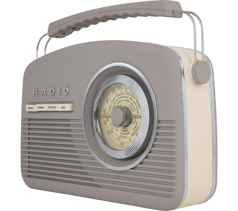 AKAI Vintage A60010VDABT Portable DABﱓ Radio - Taupe, Silver/Grey,Cream
