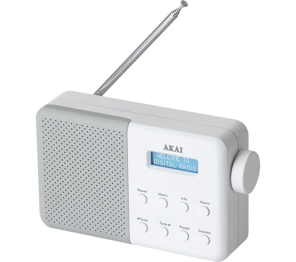 Buy AKAI A61041G Portable DAB Radio White Currys