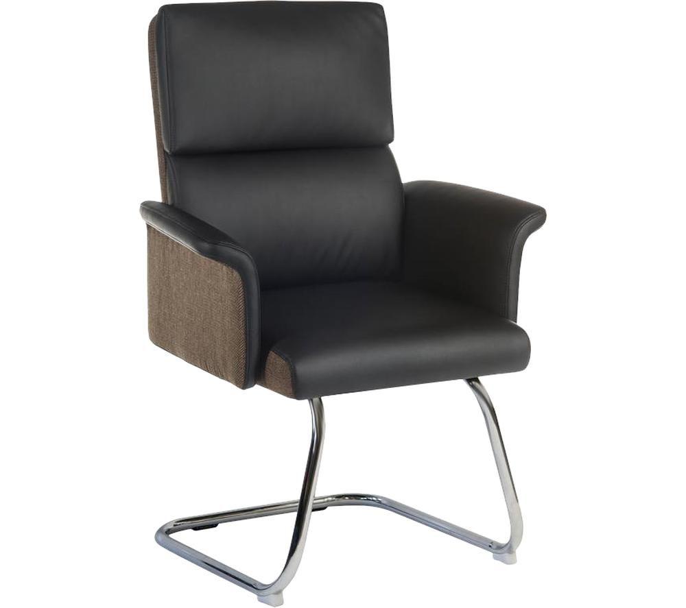 TEKNIK Elegance 6959BLK Faux-Leather Visitor Chair - Black & Brown