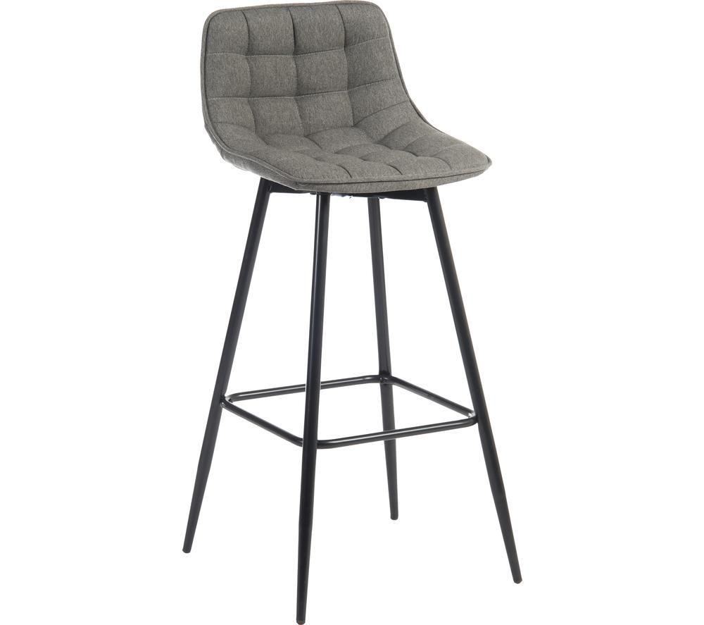 TEKNIK Quilt Fabric Bar Stool Chair - Grey