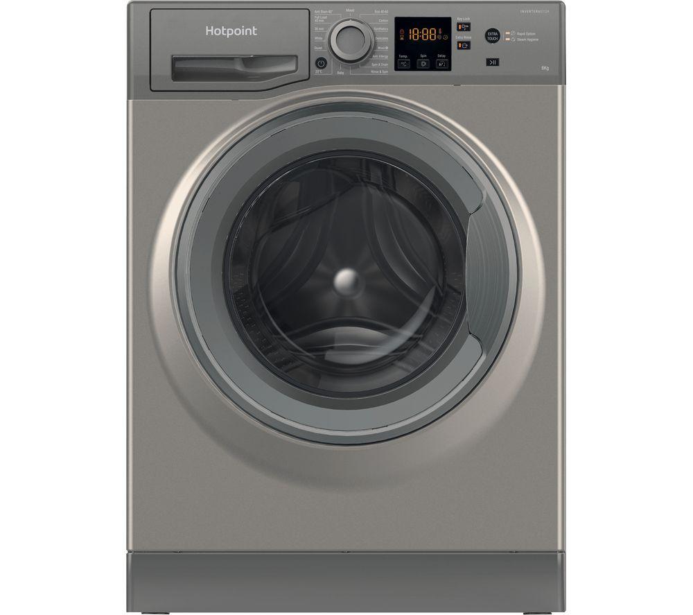 Image of HOTPOINT Coreu0026tradeNSWR 843C GK UK 8 kg 1400 Spin Washing Machine - Graphite