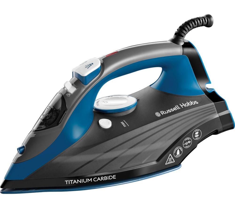 RUSSELL HOBBS 27090 Titanium Carbide Steam Iron - Blue  Grey