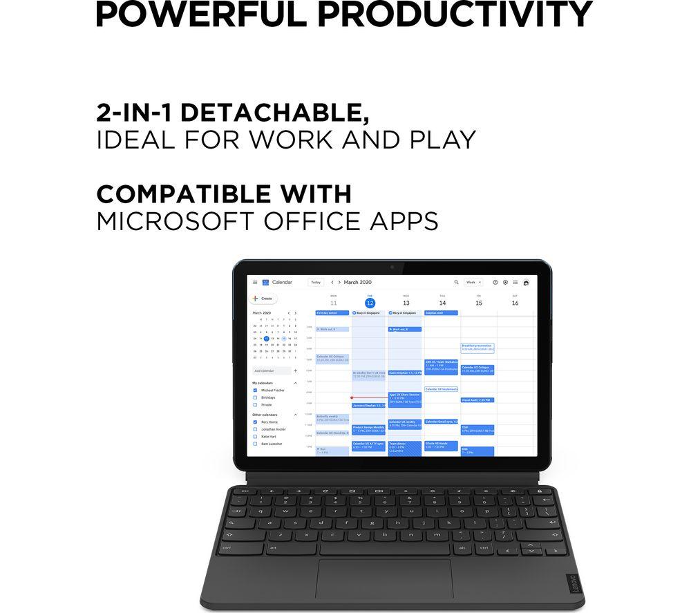 Buy LENOVO IdeaPad Duet 10.1" 2 in 1 Chromebook MediaTek P60T, 128 GB eMCP, Blue & Grey Currys