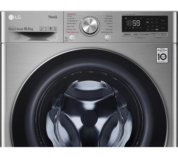 LG TurboWash with AI DD V7 F4V710STSE WiFi-enabled 10.5 kg 1400 Spin Washing Machine - Graphite image number 3