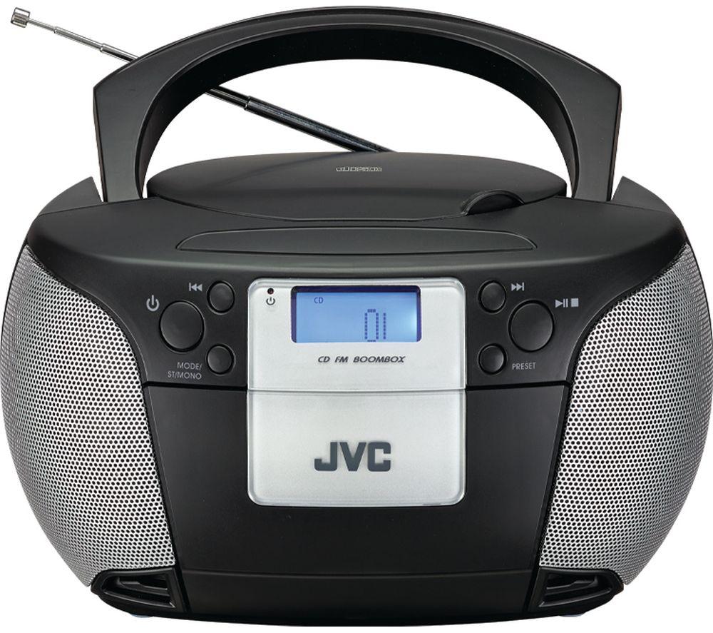 JVC RD-D220B FM Boombox - Black, Black