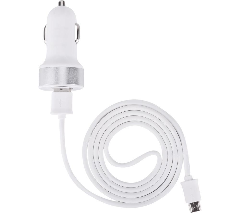 Image of DEVIA DEV-SMRTCAR-2USBTYPEC-WHT Universal USB Car Charger, White