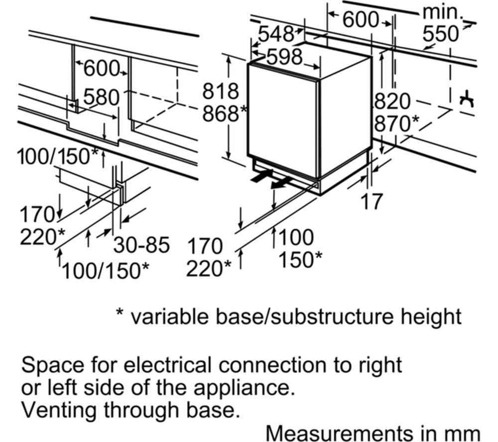 Buy NEFF N50 K4316XFF0G Integrated Undercounter Fridge Fixed Hinge