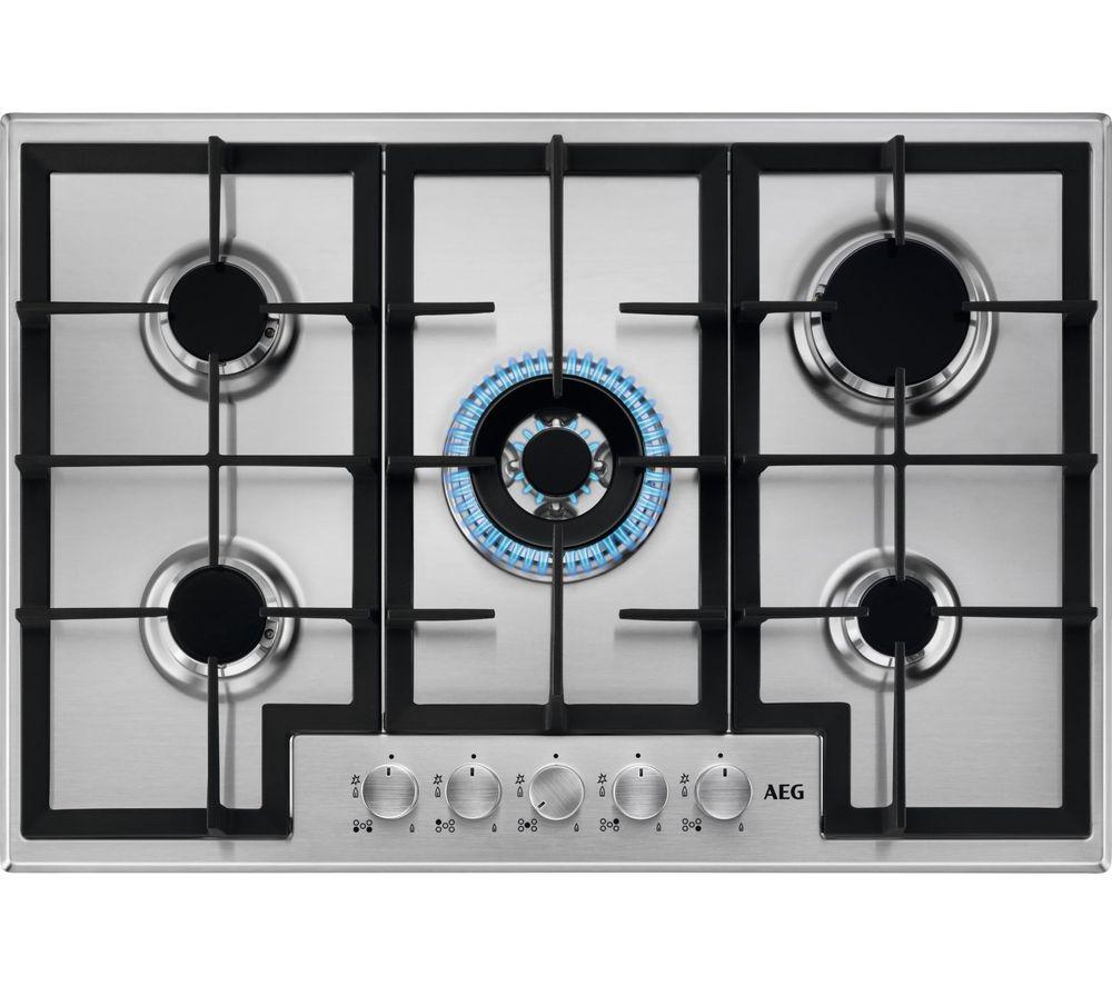 AEG HGB75400SM Gas Hob – Stainless Steel, Stainless Steel